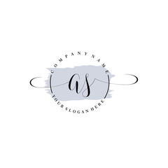 AS Initial handwriting logo vector. Hand lettering for designs.