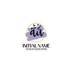 Initial letter AU beauty handwriting logo vector