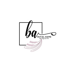 Letter BA, Beauty and fashion logo design vector, Beautiful logotype collection