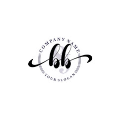 BB Initial handwriting logo vector. Hand lettering for designs.