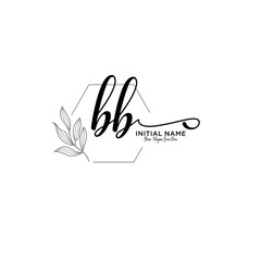 Obraz premium Letter BB, Beauty and fashion logo design vector, Beautiful logotype collection
