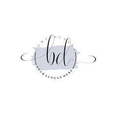 BD Initial handwriting logo vector. Hand lettering for designs.