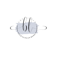 BL Initial handwriting logo vector. Hand lettering for designs.