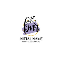 Initial letter BM beauty handwriting logo vector