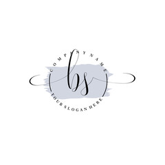 BS Initial handwriting logo vector. Hand lettering for designs.