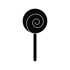 Lollipop icon. Lolly pop candy sign color editable