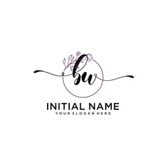 Initial letter BU beauty handwriting logo vector