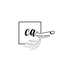 Initial letter CA beauty handwriting logo vector