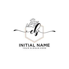 Initial letter CB beauty handwriting logo vector