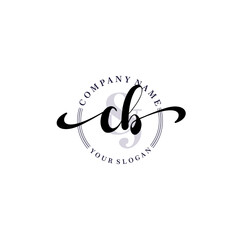 CB Initial handwriting logo vector. Hand lettering for designs.