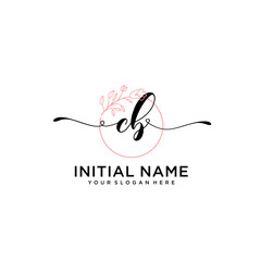 Initial letter CB beauty handwriting logo vector