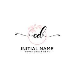 Initial letter CD beauty handwriting logo vector