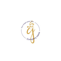 Initial letter CJ beauty handwriting logo vector