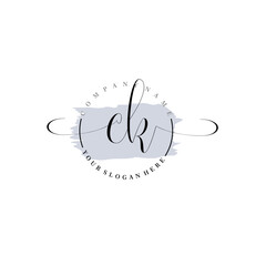 CK Initial handwriting logo vector. Hand lettering for designs.