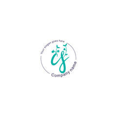 Initial letter CS beauty handwriting logo vector