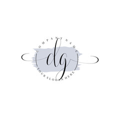 DG Initial handwriting logo vector. Hand lettering for designs.