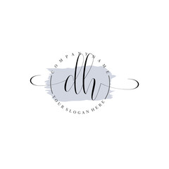 DH Initial handwriting logo vector. Hand lettering for designs.