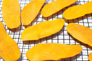 Dried mango on white background