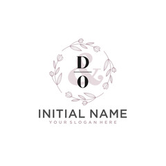 Initial letter DO beauty handwriting logo vector