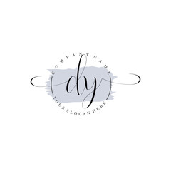 DY Initial handwriting logo vector. Hand lettering for designs.