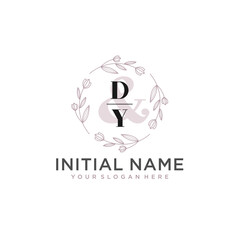 Initial letter DY beauty handwriting logo vector