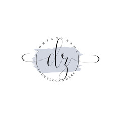 DZ Initial handwriting logo vector. Hand lettering for designs.
