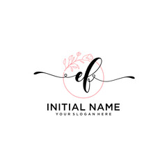 Letter EF, Beauty and fashion logo design vector, Beautiful logotype collection