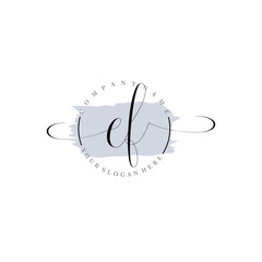 EF Initial handwriting logo vector. Hand lettering for designs.