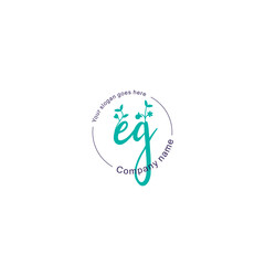 Initial letter EG beauty handwriting logo vector