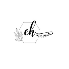 Letter EH, Beauty and fashion logo design vector, Beautiful logotype collection