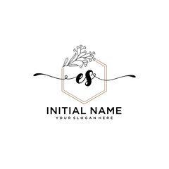 Letter ES, Beauty and fashion logo design vector, Beautiful logotype collection