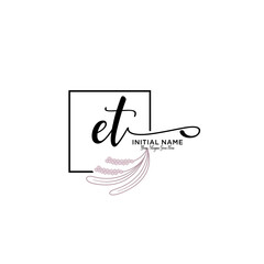 Letter ET, Beauty and fashion logo design vector, Beautiful logotype collection