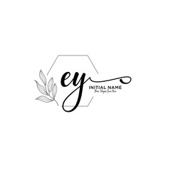 Letter EY, Beauty and fashion logo design vector, Beautiful logotype collection