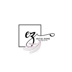 Obraz premium Letter EZ, Beauty and fashion logo design vector, Beautiful logotype collection