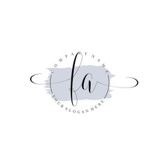 FA Initial handwriting logo vector. Hand lettering for designs.