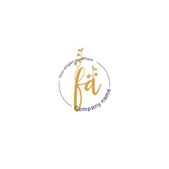 Initial letter FA beauty handwriting logo vector