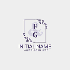 Initial letter FG beauty handwriting logo vector
