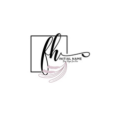Letter FH, Beauty and fashion logo design vector, Beautiful logotype collection