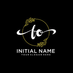 FO Initial handwriting logo vector. Hand lettering for designs.
