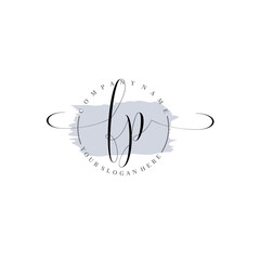 FP Initial handwriting logo vector. Hand lettering for designs.