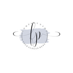 Obraz premium FP Initial handwriting logo vector. Hand lettering for designs.