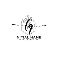 Letter FQ, Beauty and fashion logo design vector, Beautiful logotype collection