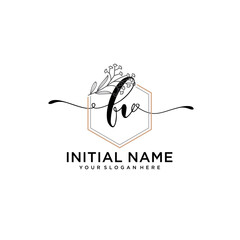 Initial letter FV beauty handwriting logo vector