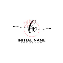Initial letter FX beauty handwriting logo vector