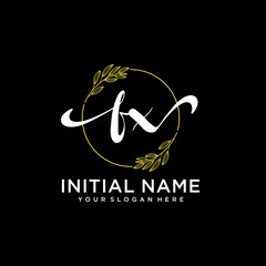 FX Initial handwriting logo vector. Hand lettering for designs.