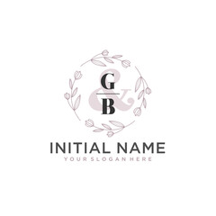 Initial letter GB beauty handwriting logo vector