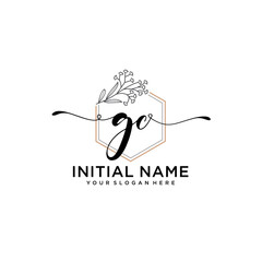 Initial letter GC beauty handwriting logo vector