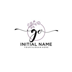 Initial letter GC beauty handwriting logo vector