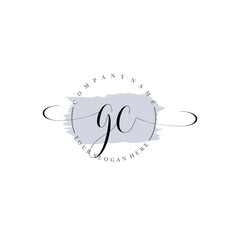GC Initial handwriting logo vector. Hand lettering for designs.