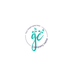 Initial letter GC beauty handwriting logo vector